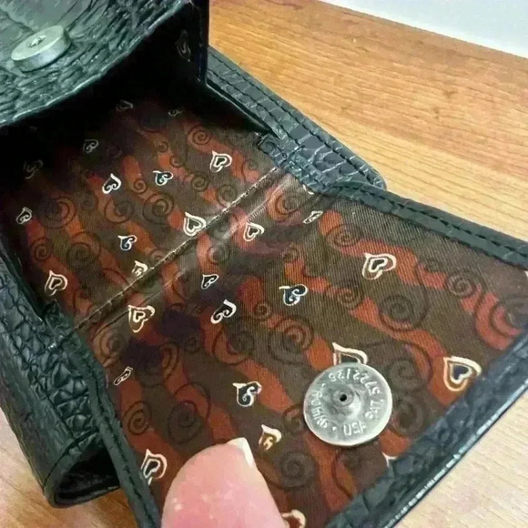 Vintage Brighton Croco Embossed Wallet Organizer Large Brighton Clutch Purse - Picture 6 of 15